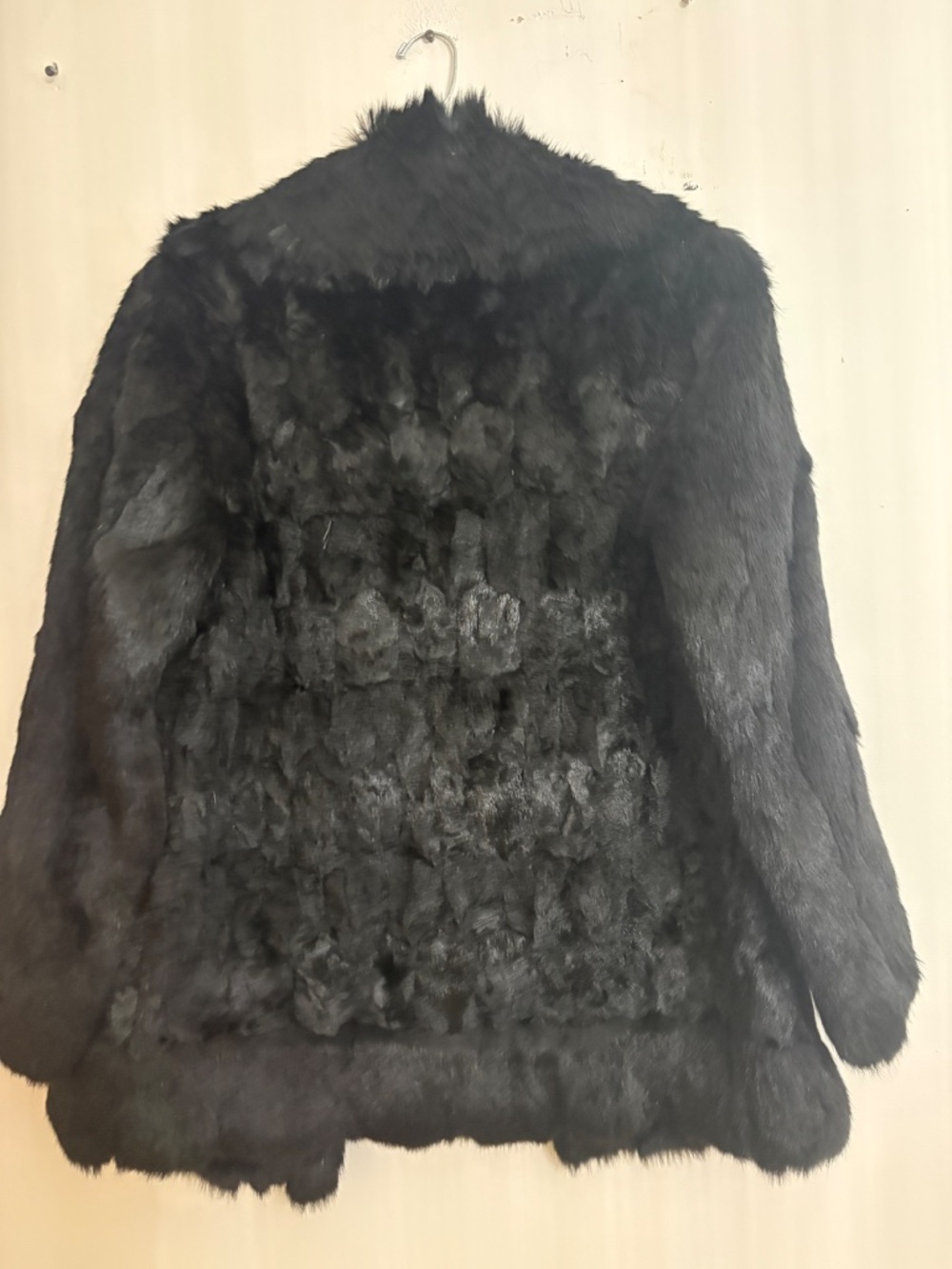 VINTAGE 1980s DINO RICCO Genuine Rabbit Fur Coat, Black Size S - Picture 15 of 17
